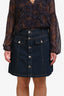 Maje Navy Denim Button Detail Skort Size 42