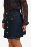 Maje Navy Denim Button Detail Skort Size 42
