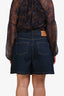 Maje Navy Denim Button Detail Skort Size 42