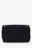 Saint Laurent 2016 Navy Suede Large Monogram Envelope Chain Shoulder Bag