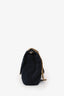 Saint Laurent 2016 Navy Suede Large Monogram Envelope Chain Shoulder Bag