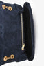 Saint Laurent 2016 Navy Suede Large Monogram Envelope Chain Shoulder Bag