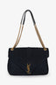 Saint Laurent 2016 Navy Suede Large Monogram Envelope Chain Shoulder Bag