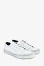 Saint Laurent White Distressed Leather 'Bedford' Sneakers Size 38.5