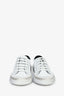 Saint Laurent White Distressed Leather 'Bedford' Sneakers Size 38.5