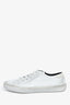 Saint Laurent White Distressed Leather 'Bedford' Sneakers Size 38.5