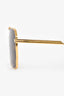 Bottega Veneta Gold Tone Rectangular Aviator Sunglasses