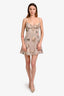 House of CB Brown/Pink Floral Sleeveless Mini Dress Size S