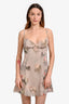 House of CB Brown/Pink Floral Sleeveless Mini Dress Size S