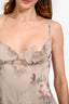House of CB Brown/Pink Floral Sleeveless Mini Dress Size S