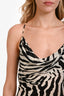 Rat & Boa Black/White Zebra Pint Sheer Slip Dress Size S
