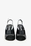 Pre-Loved Chanel™ Black Patent Leather Open Toe Slingback Sandals Size 38