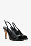 Pre-Loved Chanel™ Black Patent Leather Open Toe Slingback Sandals Size 38
