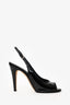 Pre-Loved Chanel™ Black Patent Leather Open Toe Slingback Sandals Size 38