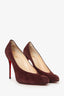 Christian Louboutin Burgundy Suede Yousra 100 Pumps Size 39