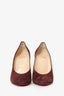 Christian Louboutin Burgundy Suede Yousra 100 Pumps Size 39