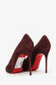 Christian Louboutin Burgundy Suede Yousra 100 Pumps Size 39