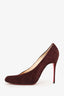Christian Louboutin Burgundy Suede Yousra 100 Pumps Size 39