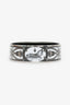 Hermès Silver/White Enamel Palladium Plated Grand Apparat Printed Wide Bangle Bracelet