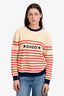 Gucci Cream Cotton Red Striped Sweater Size S