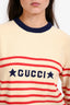 Gucci Cream Cotton Red Striped Sweater Size S