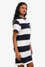 Louis Vuitton Navy/White Striped Monogram Pocket T-Shirt Dress Size S