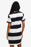 Louis Vuitton Navy/White Striped Monogram Pocket T-Shirt Dress Size S