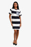 Louis Vuitton Navy/White Striped Monogram Pocket T-Shirt Dress Size S