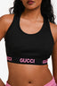 Gucci Black Pink Logo Sport Bra Size XS