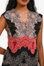 Sandro Cream/Black/Red Lace Sleeveless Mini Dress Size 1
