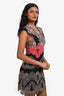 Sandro Cream/Black/Red Lace Sleeveless Mini Dress Size 1