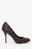 Gucci Brown Leather Almond Toe Pumps Size 36.5