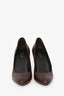 Gucci Brown Leather Almond Toe Pumps Size 36.5