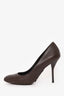 Gucci Brown Leather Almond Toe Pumps Size 36.5