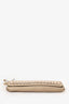 Gucci Beige Satin Crystal Embellished Clutch