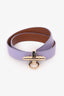 Givenchy Purple Leather Obsidian Wrap Bracelet