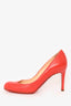 Christian Louboutin Orange Leather Round Toe Pumps Size 36.5 (As Is)