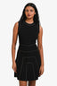 Valentino Black Gold Beaded Detailed Sleeveless Mini Dress Size S