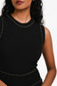 Valentino Black Gold Beaded Detailed Sleeveless Mini Dress Size S