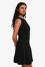 Valentino Black Gold Beaded Detailed Sleeveless Mini Dress Size S
