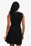 Valentino Black Gold Beaded Detailed Sleeveless Mini Dress Size S