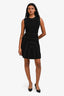 Valentino Black Gold Beaded Detailed Sleeveless Mini Dress Size S