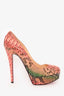 Christian Louboutin Pink Python Platform Heels Size 36.5