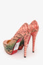 Christian Louboutin Pink Python Platform Heels Size 36.5
