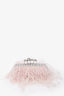 Alexander McQueen Pink Feather Crystal Embellish Knuckle Clutch