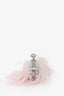 Alexander McQueen Pink Feather Crystal Embellish Knuckle Clutch