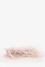 Alexander McQueen Pink Feather Crystal Embellish Knuckle Clutch
