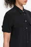 Equipment Black Short Sleeve Shirt Dress Size S
