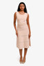 Sandro Cream Textured Sleeveless Midi Dress sz 1