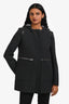 Maje Black Textured Leather Detailed Jacket Size 36